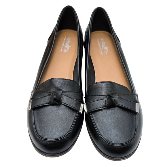Black Loafers With Knot Detail & Silver Accents Coach and Four 8.5 office wear - Picture 1 of 11
